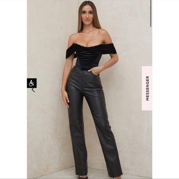 House of CB Tops House Of Cb Athena Black Velvet Corset Poshmark